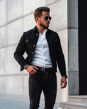 Casual Monochrome Look with Sunglasses