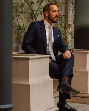 Dark Suit with White Shirt and Tie