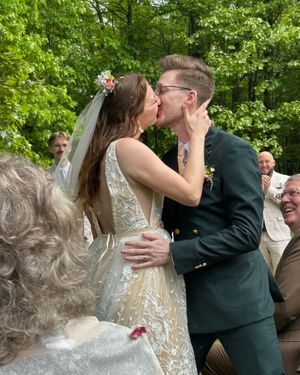 Emerald Tailored Suit with Ivory Shirt and Golden Tie
