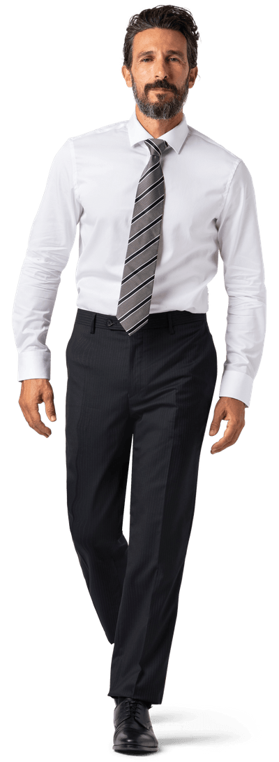 White poplin 100% cotton tailored Shirt with contrast collar