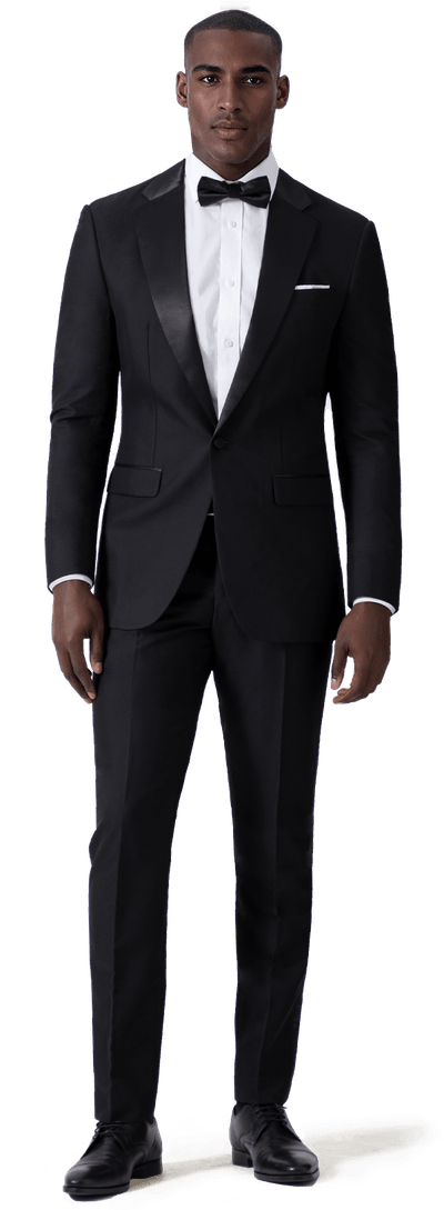 Black merino wool slim fit Trousers