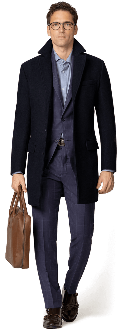 Pure Wool blue Overcoat