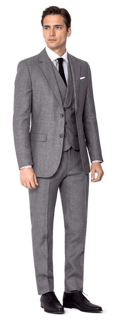 Iron gray lightweight linen Suit