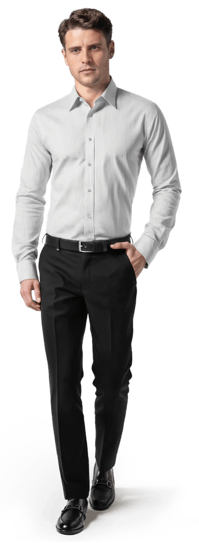 Breathable pinstripe french cuff poplin Shirt