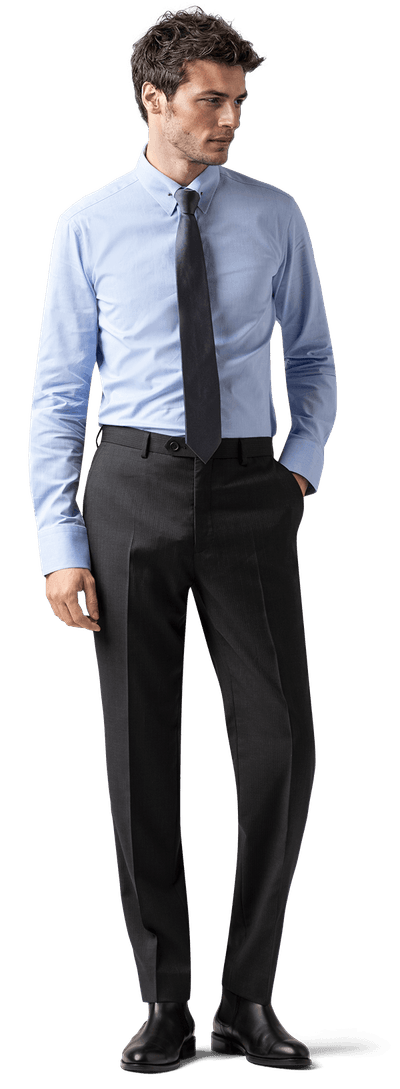 Easy-iron light blue pin collar Shirt